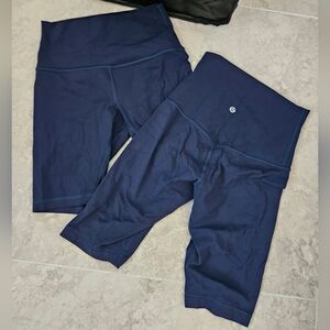 Lululemon Align High-Rise Shorts  Set Of 2, Size 4 ( 10" ,8") Navy